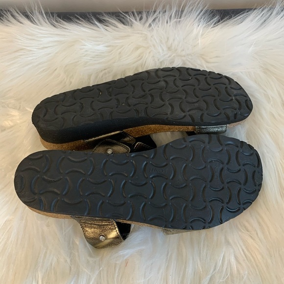 Naot Silver Sandals Metallic Comfort Slides - Picture 7 of 8